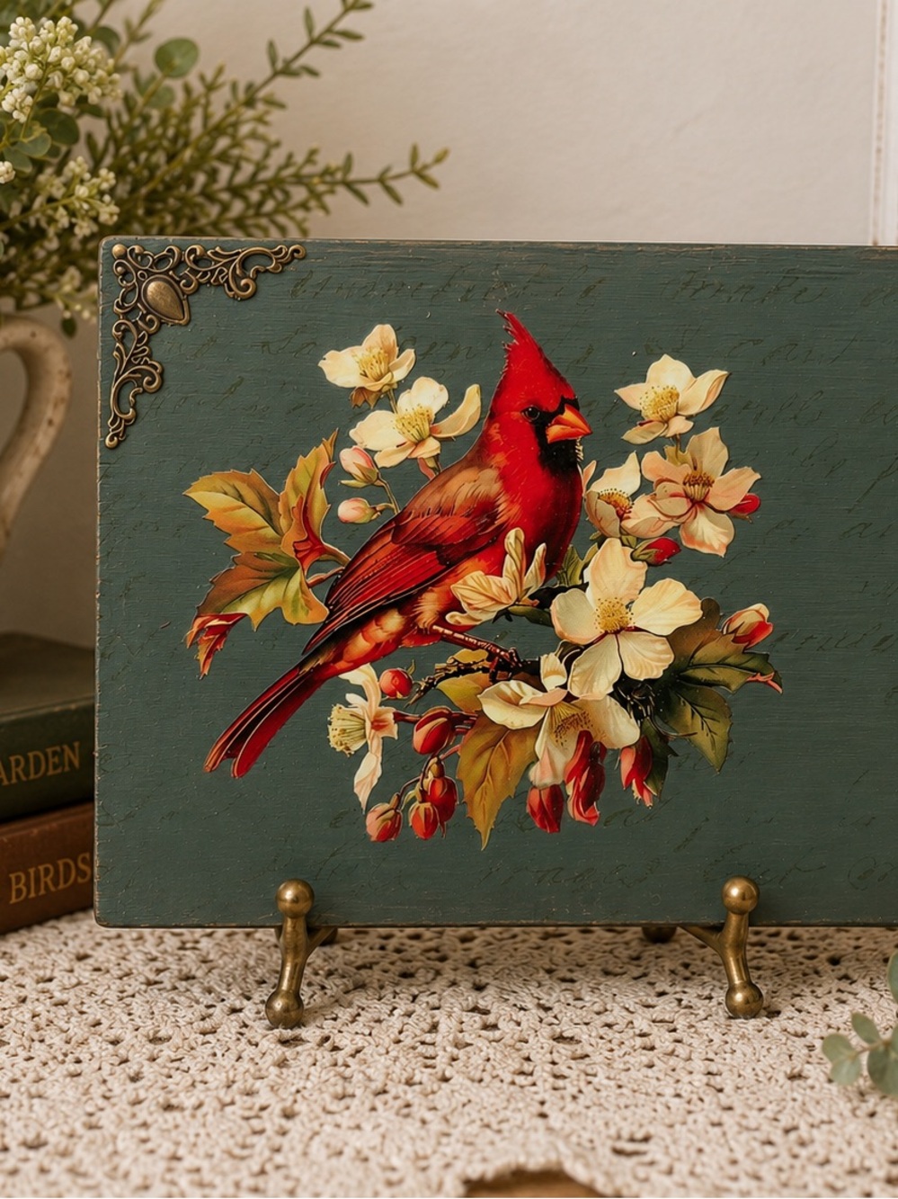 Vintage Inspired Cardinal Wall Decor
